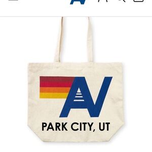 Aviator Nation Tote Bag with Red, Orange, and Blue Stripes